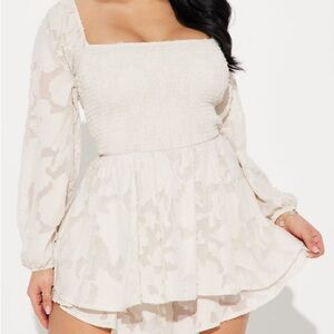 Fashion Nova White Long Sleeve Romper